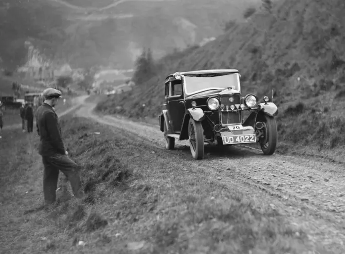 Framed Print : Riley Alpine Six of CJS Montague-Johnson at the MCC Sporting Trial, Litton Slack, Derbyshire, 1930 Framed Print : Riley Alpine Six of CJS Montague-Johnson at the MCC Sporting Trial, Litton Slack, Derbyshire, 1930