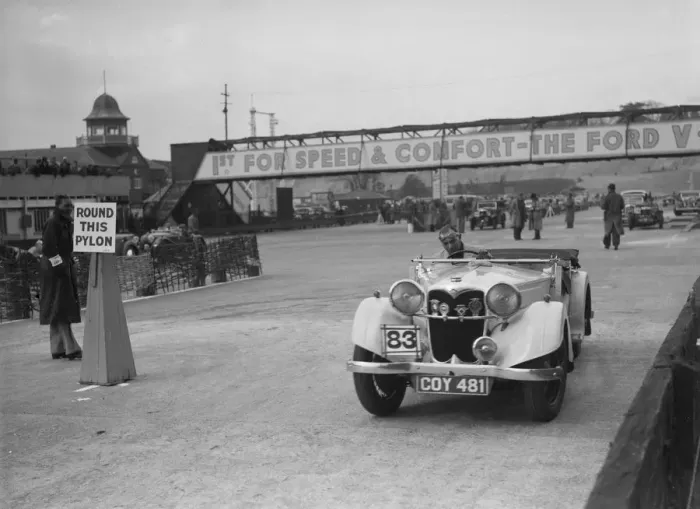 Framed Print : Riley Lynx Sprite competing in the JCC Rally, Brooklands, Surrey, 1939. Artist: Bill Brunell