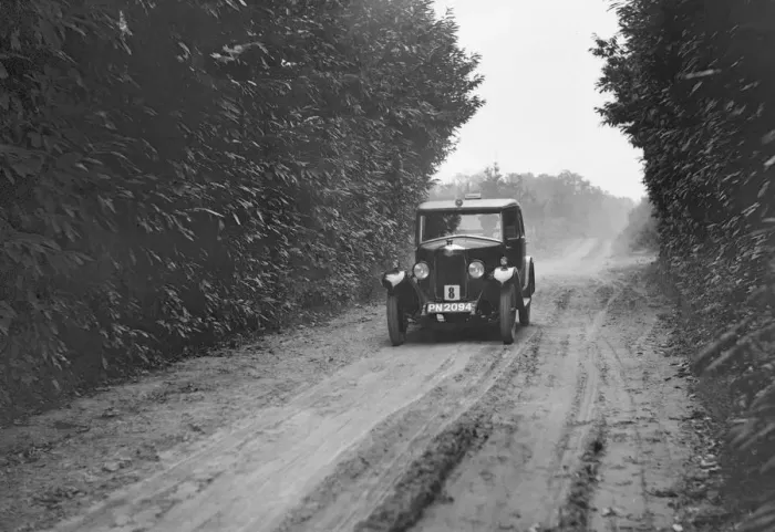 Framed Print : Riley Monaco saloon competing in the Brighton & Hove Motor Club Trial, 1920s Framed Print : Riley Monaco saloon competing in the Brighton & Hove Motor Club Trial, 1920s