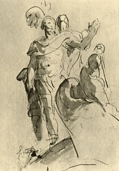 Framed Print : Rinaldo or Aeneas, 1757, (1928). Artist: Giovanni Battista Tiepolo Framed Print : Rinaldo or Aeneas, 1757, (1928). Artist: Giovanni Battista Tiepolo