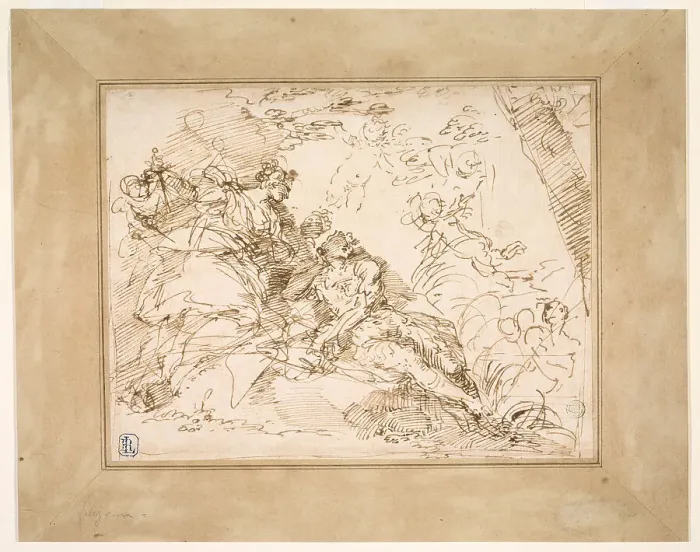 Framed Print : Rinaldo and Armida, c.1693. Creator: Donato Creti Framed Print : Rinaldo and Armida, c.1693. Creator: Donato Creti