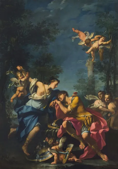 Framed Print : Rinaldo and Armida. Creator: Borroni, Giovanni Angelo (1684-1772) Framed Print : Rinaldo and Armida. Creator: Borroni, Giovanni Angelo (1684-1772)