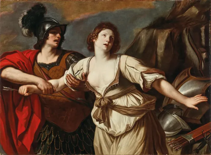 Framed Print : Rinaldo and Armida. Creator: Guercino (1591-1666) Framed Print : Rinaldo and Armida. Creator: Guercino (1591-1666)