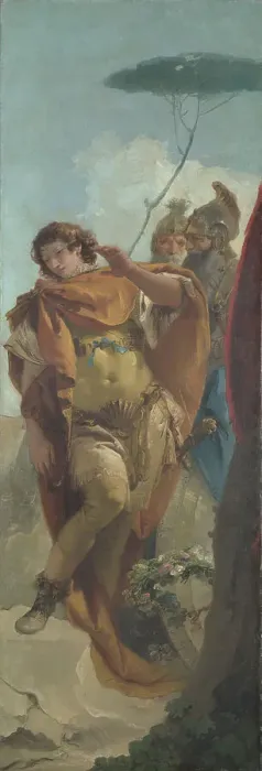 Framed Print : Rinaldo turning in Shame from the Magic Shield, ca 1744. Creator: Tiepolo, Giambattista (1696-1770) Framed Print : Rinaldo turning in Shame from the Magic Shield, ca 1744. Creator: Tiepolo, Giambattista (1696-1770)