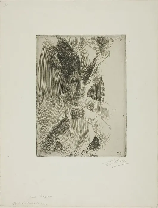 Framed Print : A Ring, 1906. Creator: Anders Leonard Zorn Framed Print : A Ring, 1906. Creator: Anders Leonard Zorn