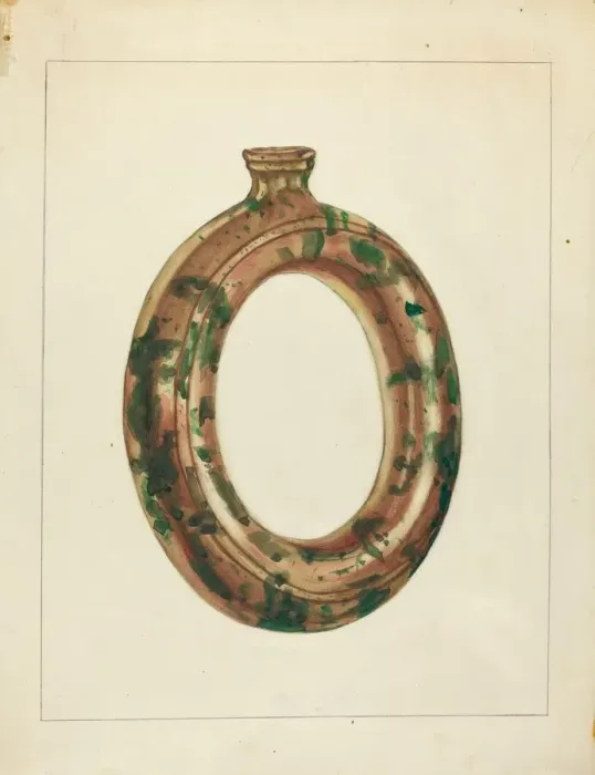 Framed Print : Ring Bottle, c. 1940. Creator: Jessica Price Framed Print : Ring Bottle, c. 1940. Creator: Jessica Price
