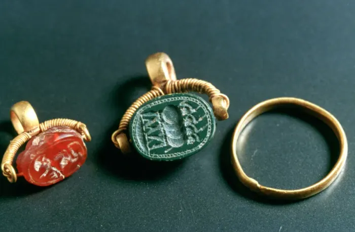 Framed Print : Rings with Inscription, Jewelery, Tunisia, c3rd-4th Century Framed Print : Rings with Inscription, Jewelery, Tunisia, c3rd-4th Century