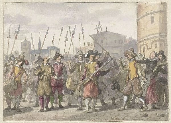 Riot at the conviction of Cornelis Halewijn and Herman Jansz. in Antwerp in 1559, (1652-1659). Creator: Jacob van der Ulft