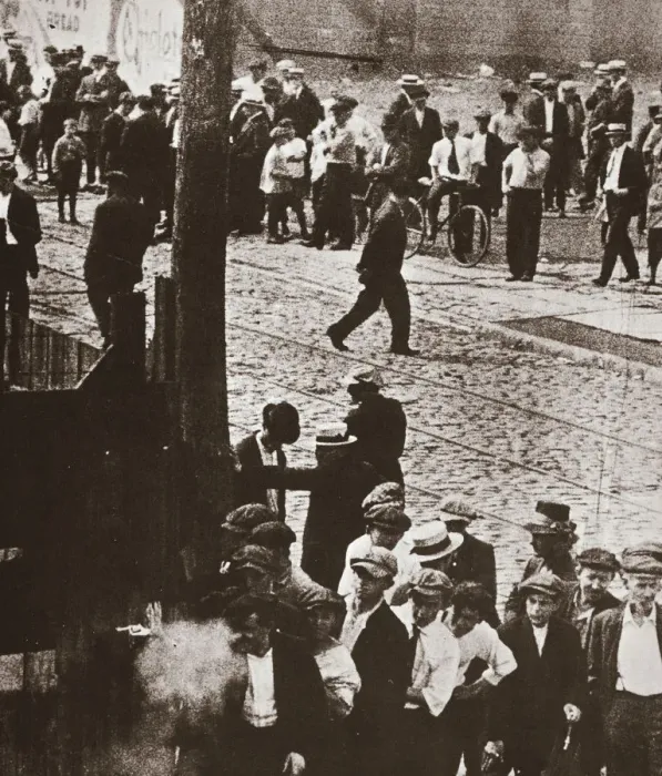 Framed Print : Riot during a strike by Standard Oil workers, Bayonne, New Jersey, USA, 1915. Artist Framed Print : Riot during a strike by Standard Oil workers, Bayonne, New Jersey, USA, 1915. Artist