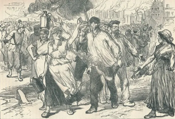 Framed Print : Rioters and petroleuses firing public buildings in Paris during the Paris Commune, 1871 (1906) Framed Print : Rioters and petroleuses firing public buildings in Paris during the Paris Commune, 1871 (1906)