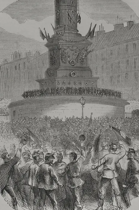 Framed Print : Riots in the Place de la Bastille, Paris Commune, France, 1871. Creator: Unknown Framed Print : Riots in the Place de la Bastille, Paris Commune, France, 1871. Creator: Unknown