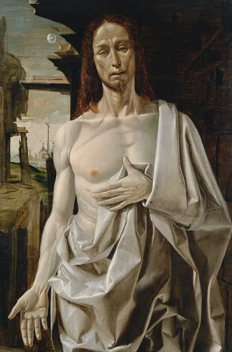 Framed Print : The risen Christ. Artist: Bramantino (1465-1530) Framed Print : The risen Christ. Artist: Bramantino (1465-1530)