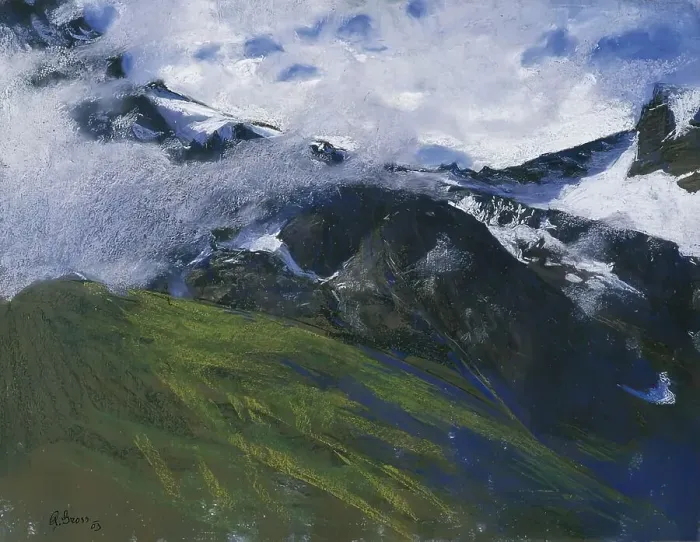 Framed Print : Rising fog, 1903. Creator: Adolf Gross Framed Print : Rising fog, 1903. Creator: Adolf Gross
