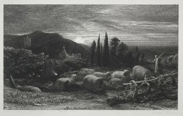 Framed Print : The Rising Moon, 1857. Creator: Samuel Palmer (British, 1805-1881) Framed Print : The Rising Moon, 1857. Creator: Samuel Palmer (British, 1805-1881)