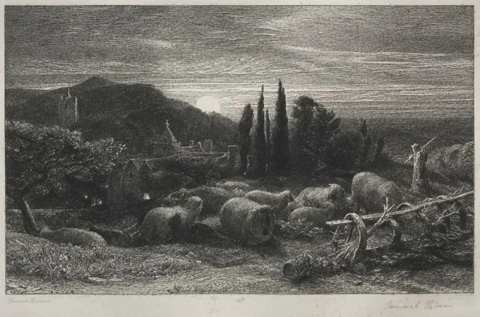 Framed Print : The Rising Moon. Creator: Samuel Palmer (British, 1805-1881) Framed Print : The Rising Moon. Creator: Samuel Palmer (British, 1805-1881)
