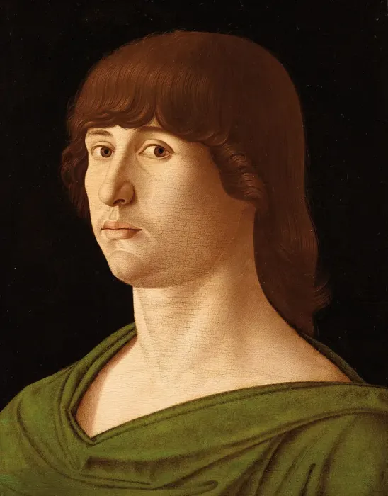 Framed Print : Ritratto di giovane, ca 1470. Creator: Bellini, Giovanni (1430-1516) Framed Print : Ritratto di giovane, ca 1470. Creator: Bellini, Giovanni (1430-1516)