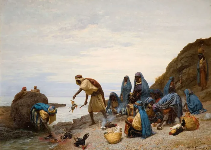 Framed Print : Ritual Slaying Of Cockerels, 1860-1920. Creator: Albert Girard Framed Print : Ritual Slaying Of Cockerels, 1860-1920. Creator: Albert Girard