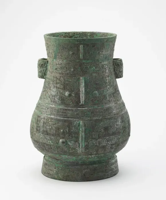 Framed Print : Ritual wine container (hu) with masks and dragons, Late Shang dynasty, ca Framed Print : Ritual wine container (hu) with masks and dragons, Late Shang dynasty, ca