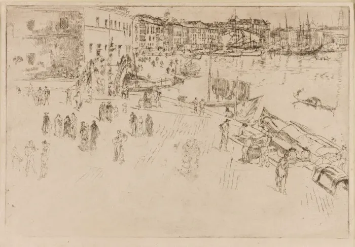 Framed Print : The Riva, 1879-1880. Creator: James Abbott McNeill Whistler Framed Print : The Riva, 1879-1880. Creator: James Abbott McNeill Whistler
