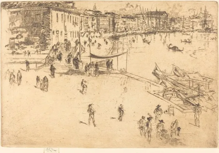 Framed Print : The Riva, No. II, 1880. Creator: James Abbott McNeill Whistler Framed Print : The Riva, No. II, 1880. Creator: James Abbott McNeill Whistler