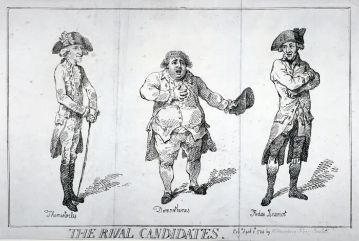 Framed Print : The Rival Candidates, 1784. Artist: Isaac Cruikshank Framed Print : The Rival Candidates, 1784. Artist: Isaac Cruikshank