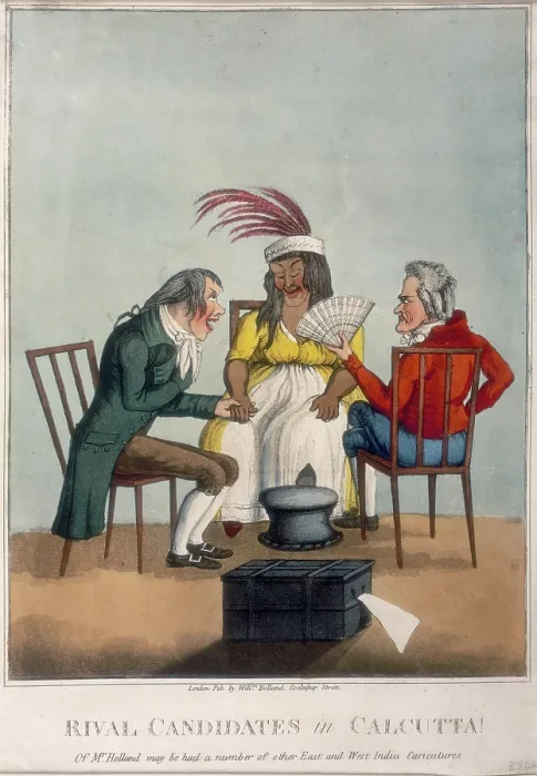 Framed Print : Rival Candidates in Calcutta, 1813. Creator: James Moffatt. Rival Candidates in Calcutta, 1813. Creator: James Moffatt Framed Print : Rival Candidates in Calcutta, 1813. Creator: James Moffatt. Rival Candidates in Calcutta, 1813. Creator: James Moffatt