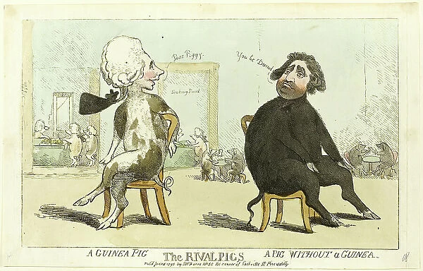 The Rival Pigs, published June 15, 1795. Creator: Isaac Cruikshank