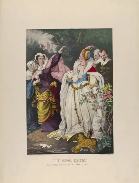Framed Print : The Rival Queens - Mary Queen of Scots Defying Queen Elizabeth, 1857-72. 1857-72 Framed Print : The Rival Queens - Mary Queen of Scots Defying Queen Elizabeth, 1857-72. 1857-72