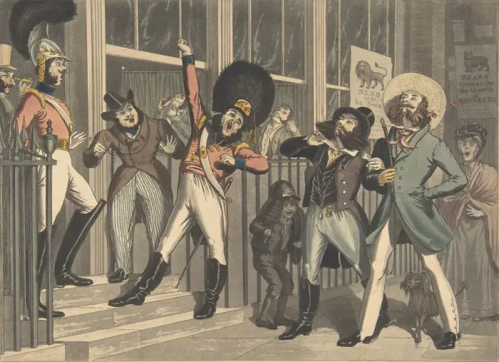 Framed Print : The Rival Whiskers, ca. 1824. Creators: George Hunt, Theodore Lane Framed Print : The Rival Whiskers, ca. 1824. Creators: George Hunt, Theodore Lane