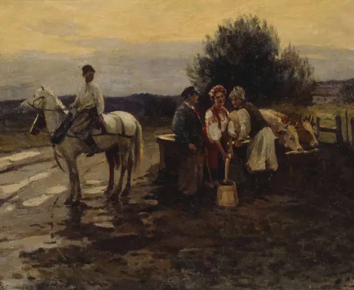 Framed Print : Rivals. Artist: Pimonenko, Nikolai Kornilovich (1862-1912) Framed Print : Rivals. Artist: Pimonenko, Nikolai Kornilovich (1862-1912)