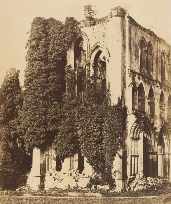 Framed Print : Rivaulx Abbey. General View from the South, 1850s. Creators: Joseph Cundall Framed Print : Rivaulx Abbey. General View from the South, 1850s. Creators: Joseph Cundall