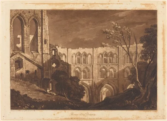 Framed Print : Rivaux Abbey, published 1812. Creator: JMW Turner Framed Print : Rivaux Abbey, published 1812. Creator: JMW Turner