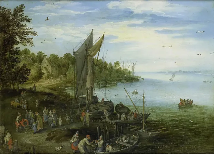 Framed Print : River Bank, 1600-1650. Creator: Unknown Framed Print : River Bank, 1600-1650. Creator: Unknown