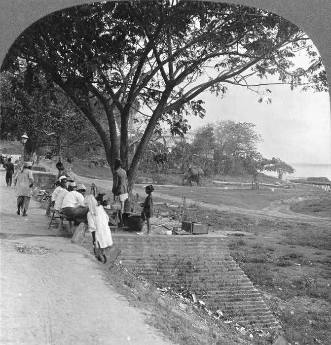 Framed Print : River front and bank, Bhamo, Burma, 1908. Artist: Stereo Travel Co Framed Print : River front and bank, Bhamo, Burma, 1908. Artist: Stereo Travel Co