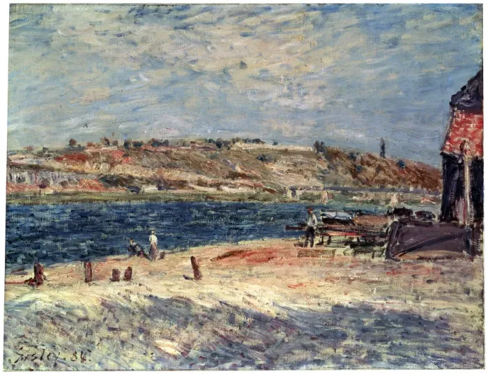 Framed Print : River Banks at Saint-Mammes, 1884. Artist: Alfred Sisley Framed Print : River Banks at Saint-Mammes, 1884. Artist: Alfred Sisley