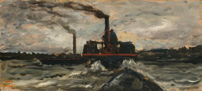 Framed Print : River Boat, c. 1860. Creator: Charles Francois Daubigny Framed Print : River Boat, c. 1860. Creator: Charles Francois Daubigny