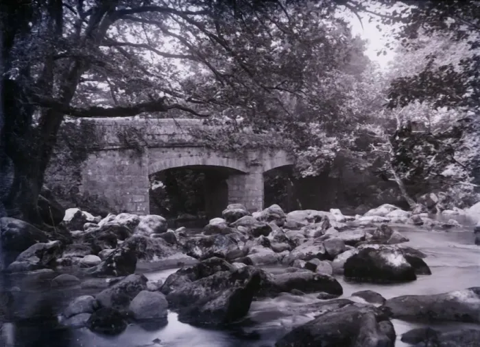 Framed Print : River and bridge near Plymouth in Devon, 1920. Creator: Unknown Framed Print : River and bridge near Plymouth in Devon, 1920. Creator: Unknown