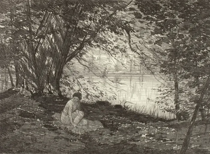 Framed Print : On the River, c1920s. Creator: Bolton Coit Brown Framed Print : On the River, c1920s. Creator: Bolton Coit Brown