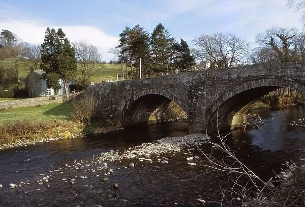 River Caldew and Road Bridge at Sebergham, Cumberland, 20th century. Artist: CM Dixon