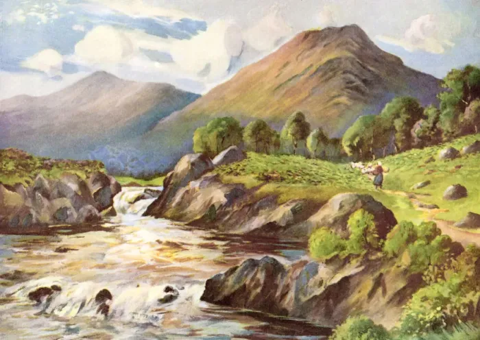 Framed Print : On The River Conan, Ross-Shire, 1924-1926. Artist: HC Begg Framed Print : On The River Conan, Ross-Shire, 1924-1926. Artist: HC Begg