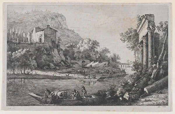 River Crossing, 1796. Creator: Jean-Jacques de Boissieu