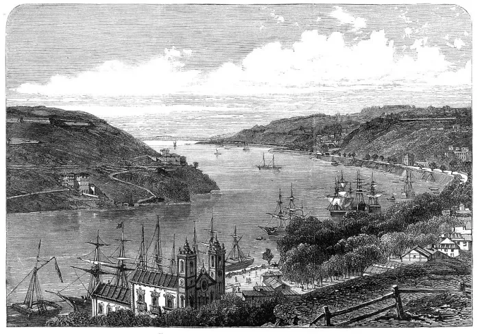 Framed Print : The River Douro at Oporto, from the gardens of the Exhibition Palace, 1865. Creator: Unknown Framed Print : The River Douro at Oporto, from the gardens of the Exhibition Palace, 1865. Creator: Unknown