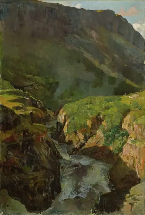 Framed Print : The River Driva, 1895. Creator: Gerhard Munthe Framed Print : The River Driva, 1895. Creator: Gerhard Munthe