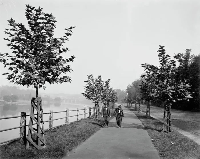 Framed Print : River Drive, Fairmount Park, Philadelphia, between 1900 and 1906. Creator: Unknown Framed Print : River Drive, Fairmount Park, Philadelphia, between 1900 and 1906. Creator: Unknown
