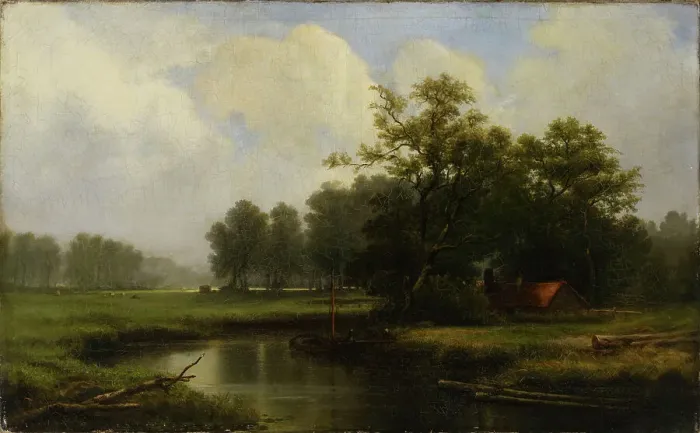 Framed Print : River in France, 1872. Creator: Charles Francois Daubigny Framed Print : River in France, 1872. Creator: Charles Francois Daubigny