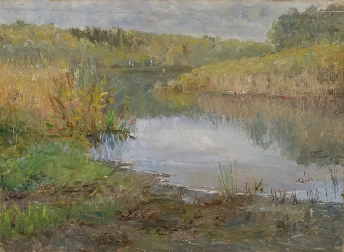 Framed Print : A River in France. Study. Creator: Ida Eléonora de Schulzenheim Framed Print : A River in France. Study. Creator: Ida Eléonora de Schulzenheim