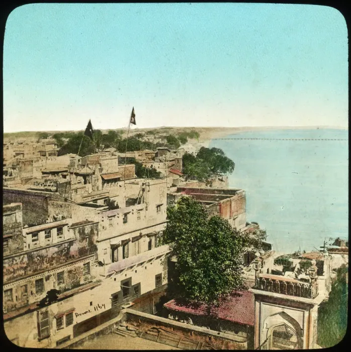 Framed Print : River Ganges from the Aurangzeb Mosque, Benares, India, late 19th or early 20th century Framed Print : River Ganges from the Aurangzeb Mosque, Benares, India, late 19th or early 20th century