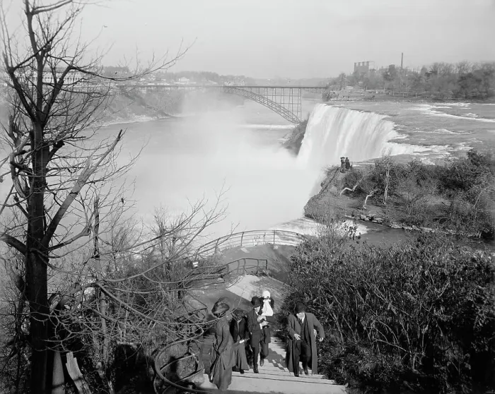Framed Print : Down the river from Goat Island, Niagara Falls, N.Y. between 1900 and 1915. Creator: Unknown Framed Print : Down the river from Goat Island, Niagara Falls, N.Y. between 1900 and 1915. Creator: Unknown
