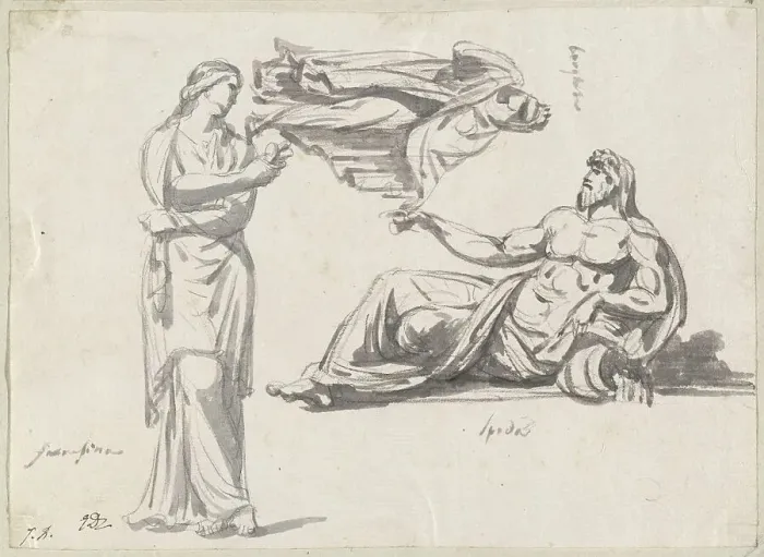 Framed Print : A River God and Two Classical Sculptures, 1775 / 80. Creator: Jacques-Louis David Framed Print : A River God and Two Classical Sculptures, 1775 / 80. Creator: Jacques-Louis David