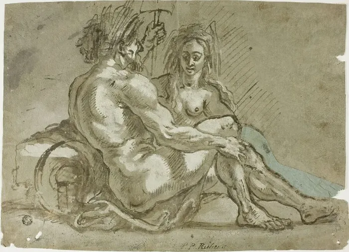 Framed Print : River God and a Nymph, n.d Framed Print : River God and a Nymph, n.d